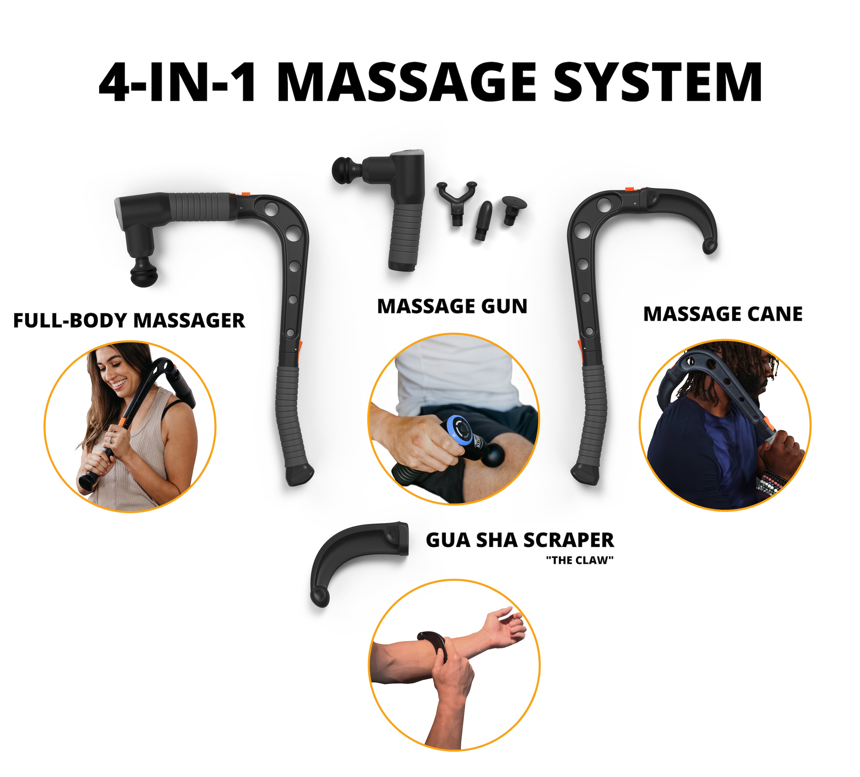 Bondir R2 Massage Gun - Percussion Deep Tissue Back Massager with Extension  Handle